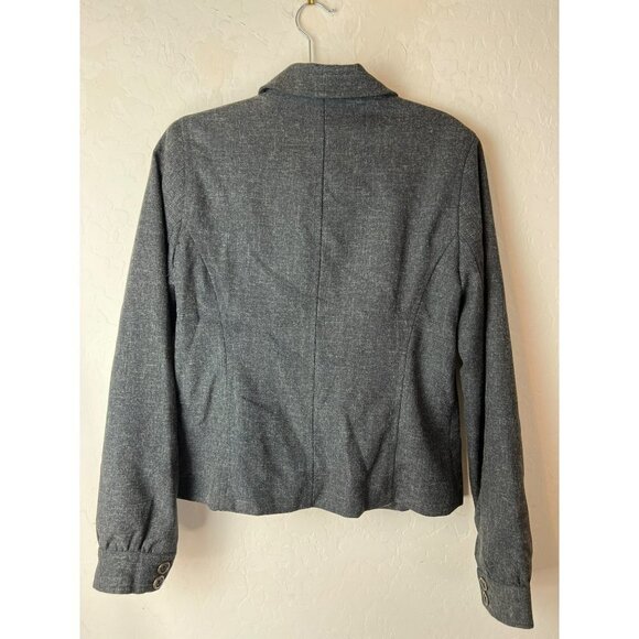 Isaac Mizrahi Linen Blend Blazer Sz 10 Grey Tweed Look - Picture 5 of 6